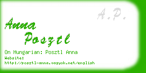 anna posztl business card